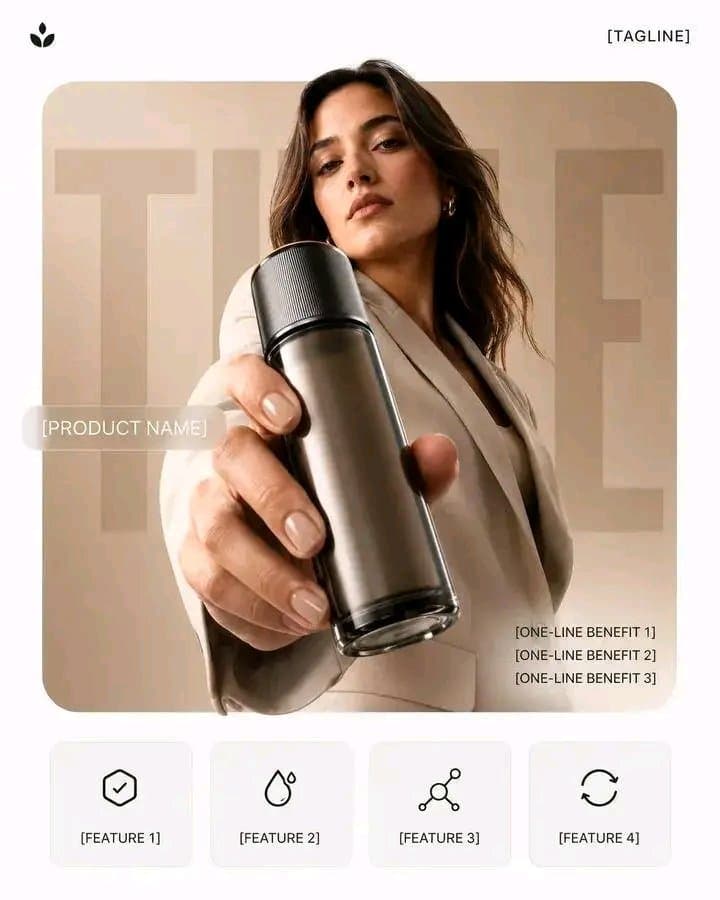 Create a photorealistic premium product campaign poster in a