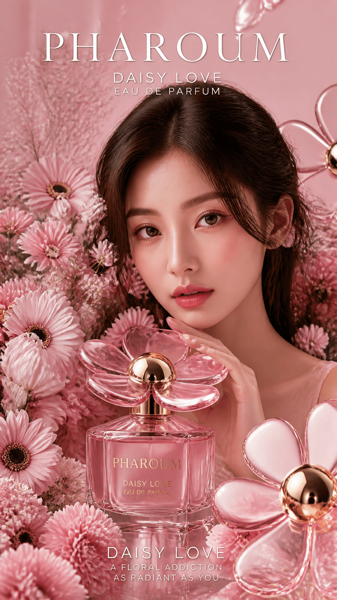 Ultra-luxury perfume advertising campaign for PHAROUM Daisy