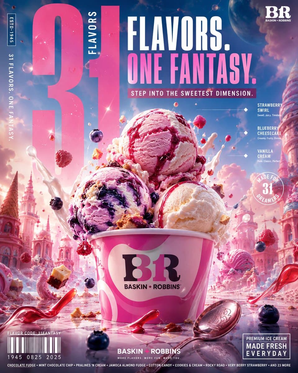 BASKIN ROBBINS — “31 FLAVORS. ONE FANTASY.” ULTRA-PREMIUM GL