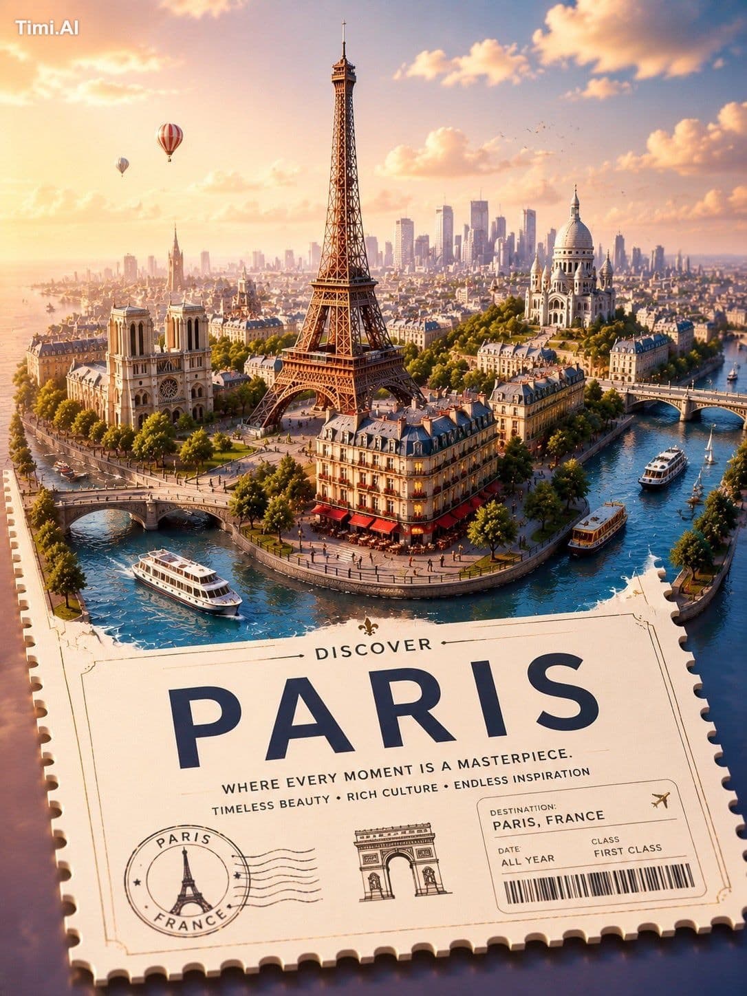 Create a premium stylized 3D isometric travel poster of [TOK