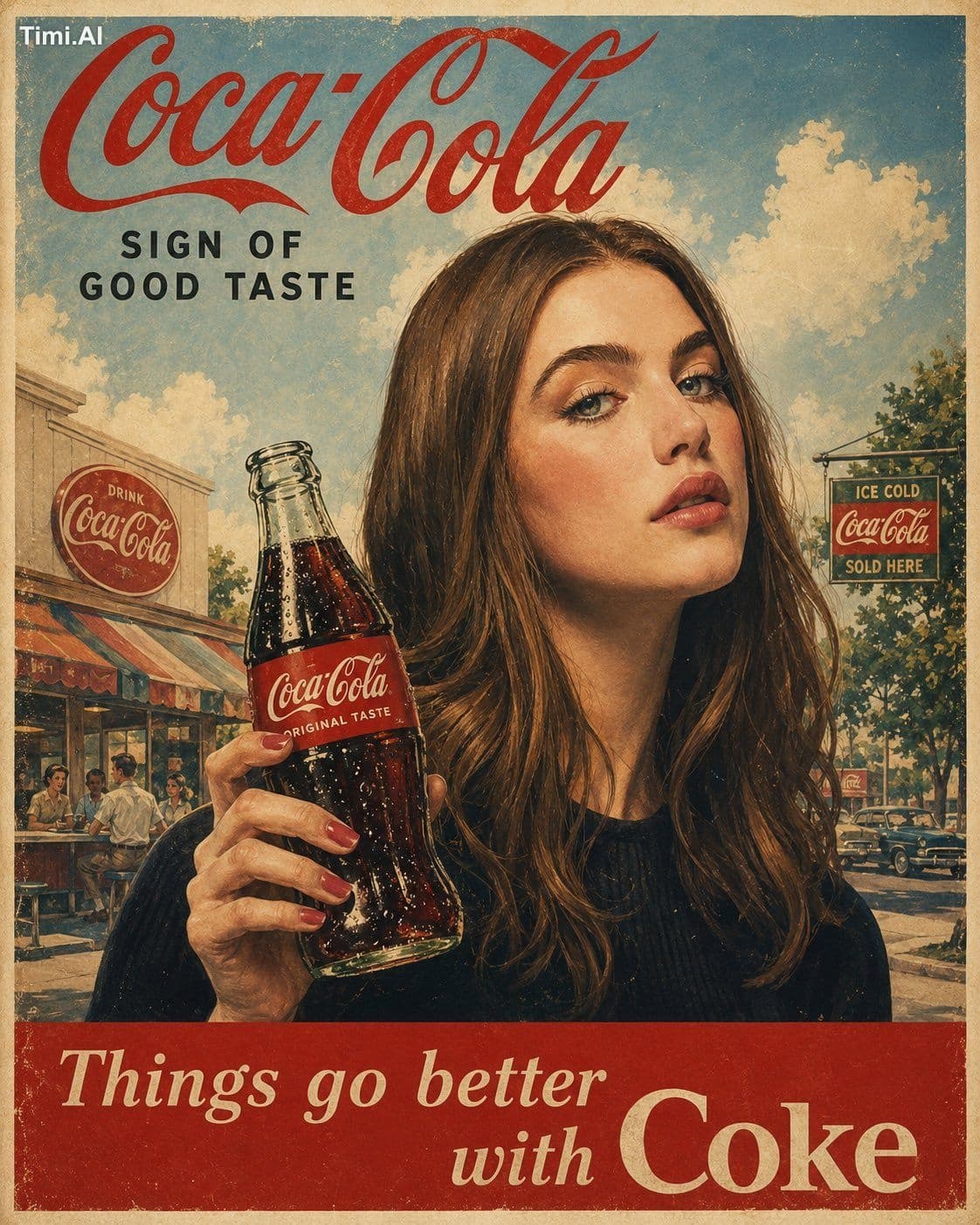 Authentic 1960s American advertising poster for [COCA COLA],