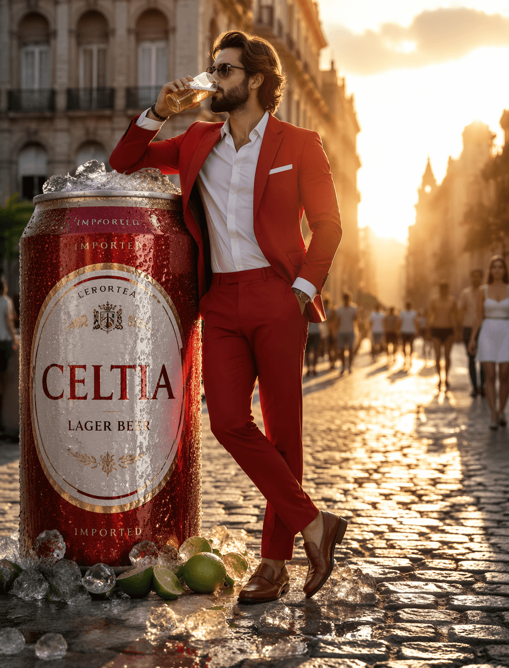 A hyperrealistic, cinematic, and stylized advertisement-type