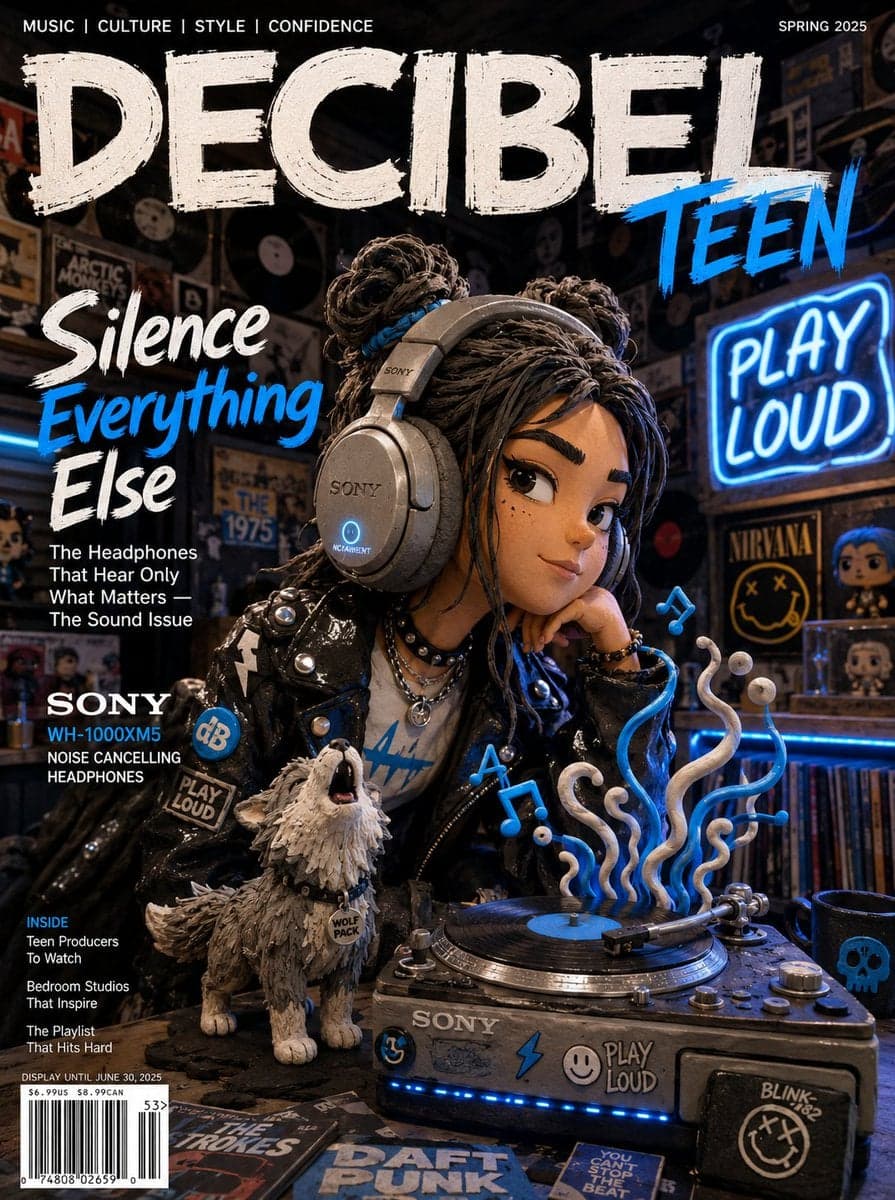 [SUBJECT]: A bold claymation teenage girl with clay space bu