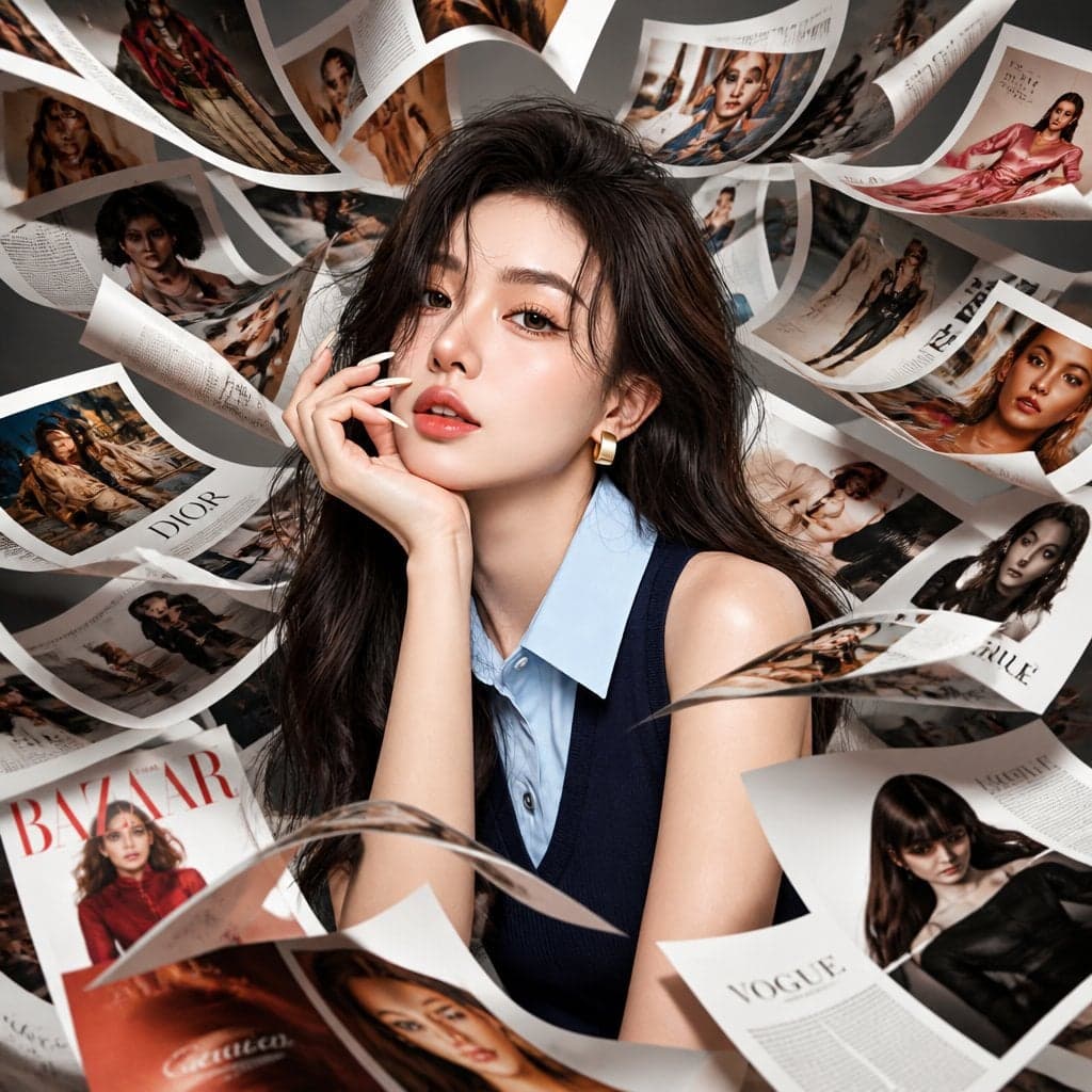Fashion editorial where hundreds of luxury magazine pages ap