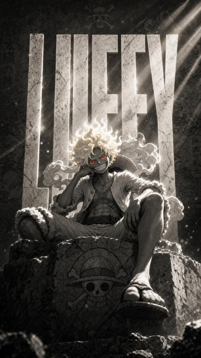 Create a dramatic cinematic anime character poster inspired