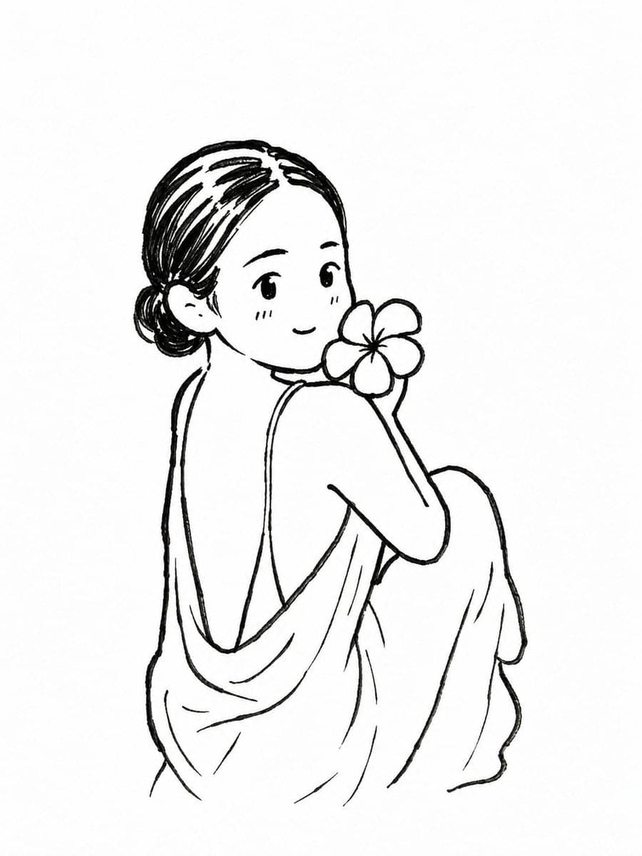 Transform the uploaded photo into a cute black-and-white han
