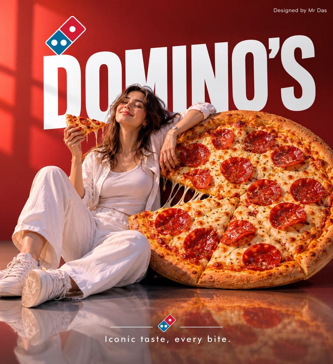 Minimalist commercial ad featuring oversized Domino’s Pepper