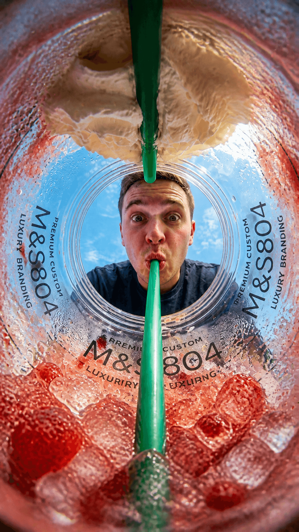 { "prompt": "POV from inside an M&S804 strawberry frappucci