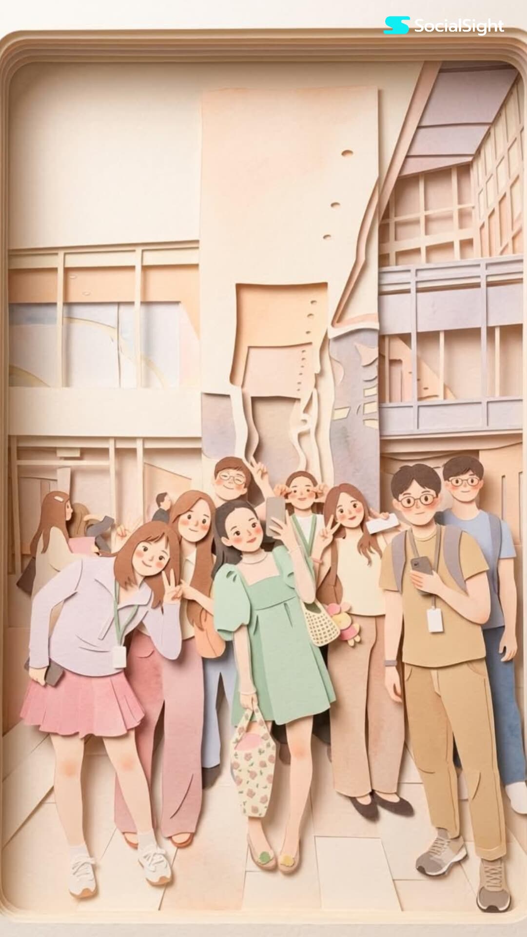 Transform this image into a soft, layered papercraft illustr