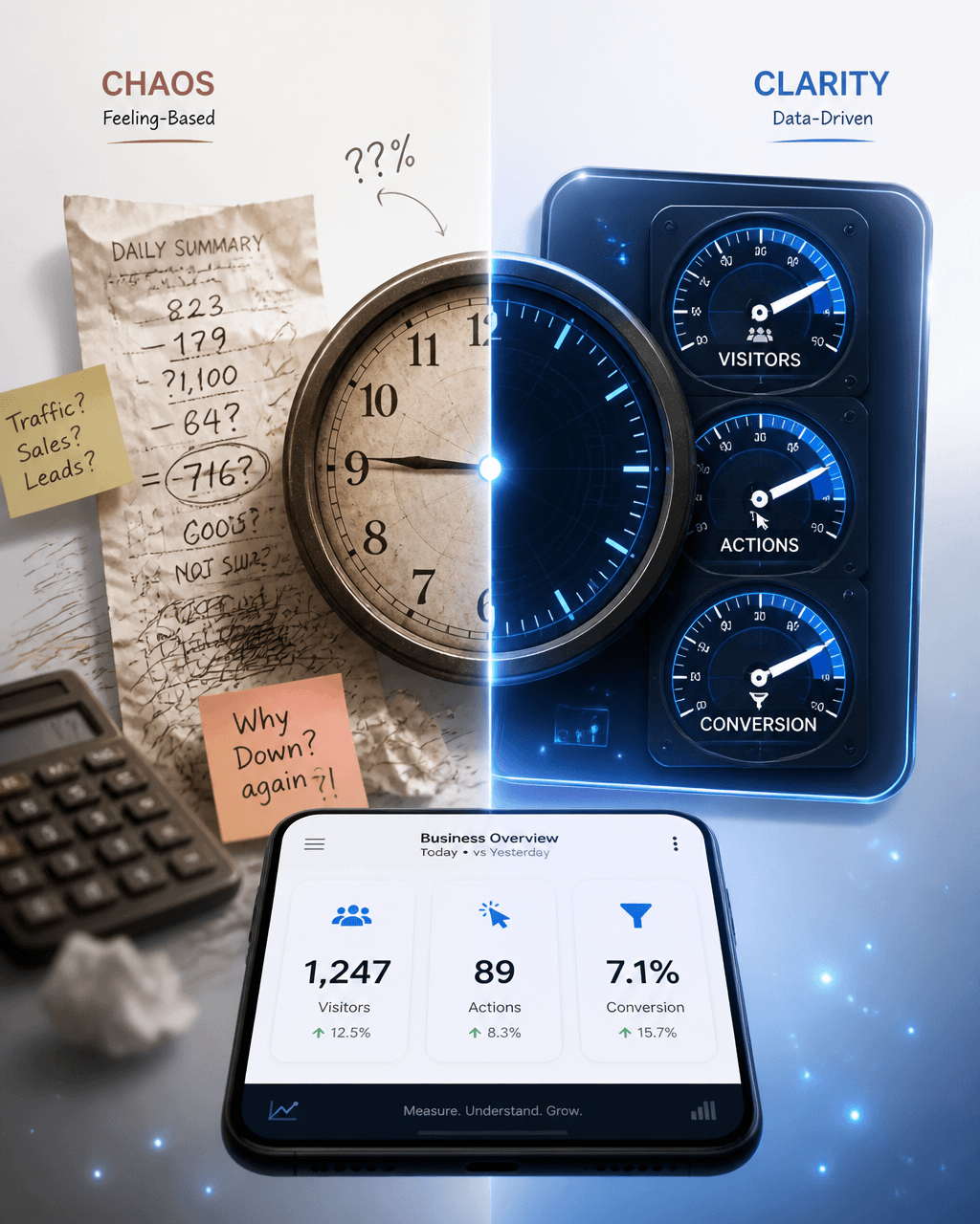 Create a vertical 4:5 (1080x1350) mixed-style visual: busine