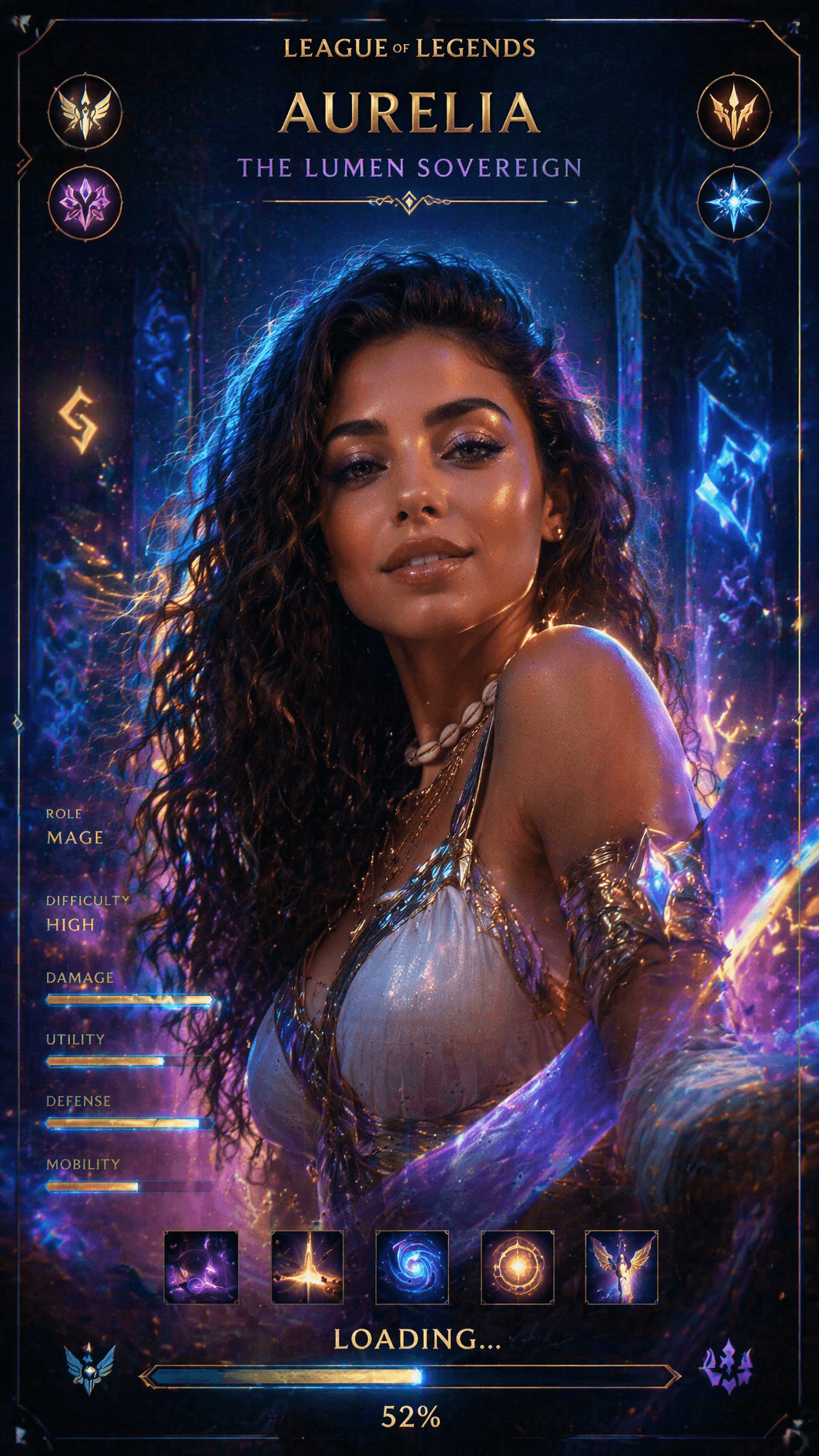 Cinematic League of Legends champion loading screen, ultra-r