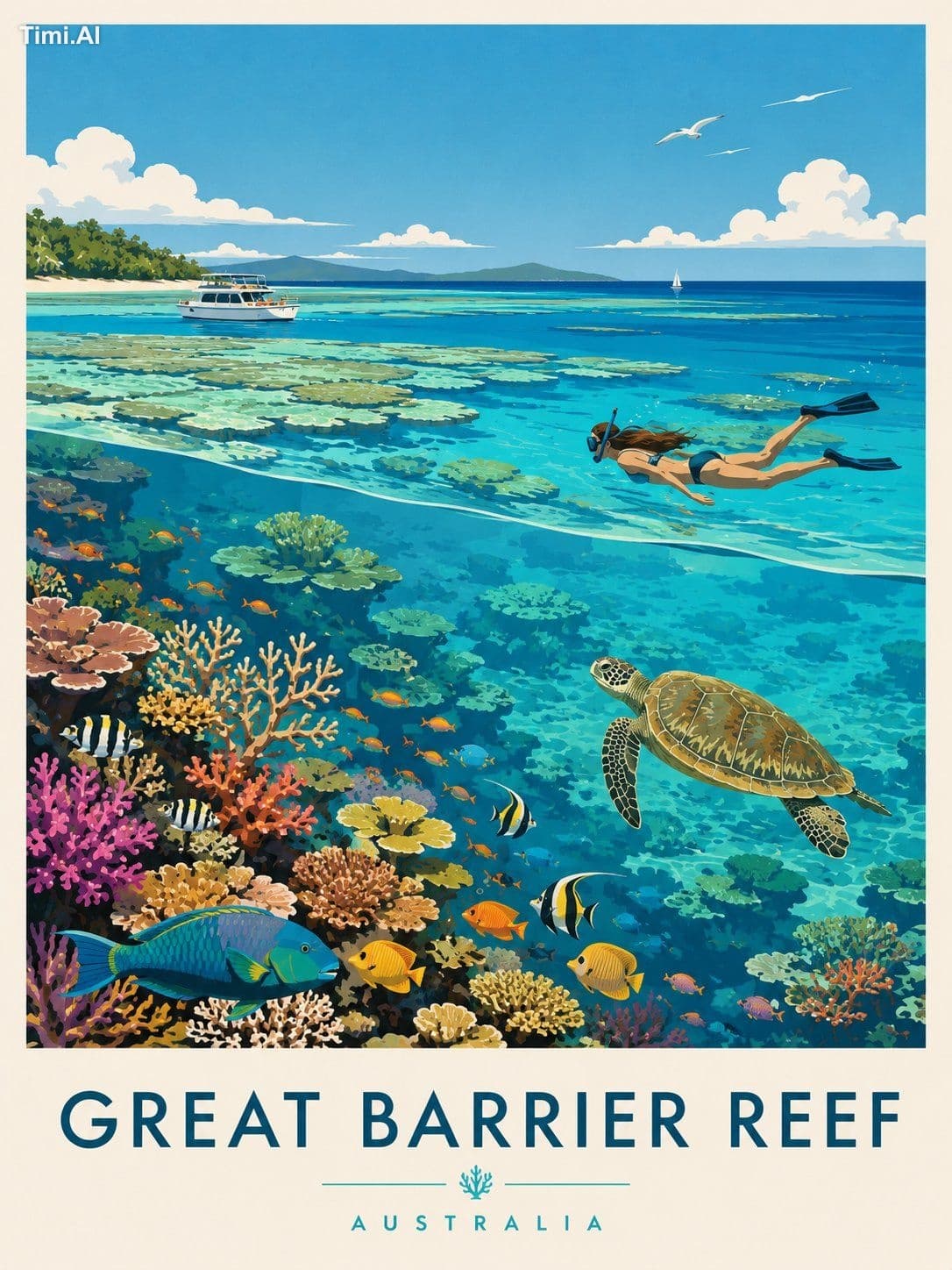 Create a premium editorial travel poster illustration of the