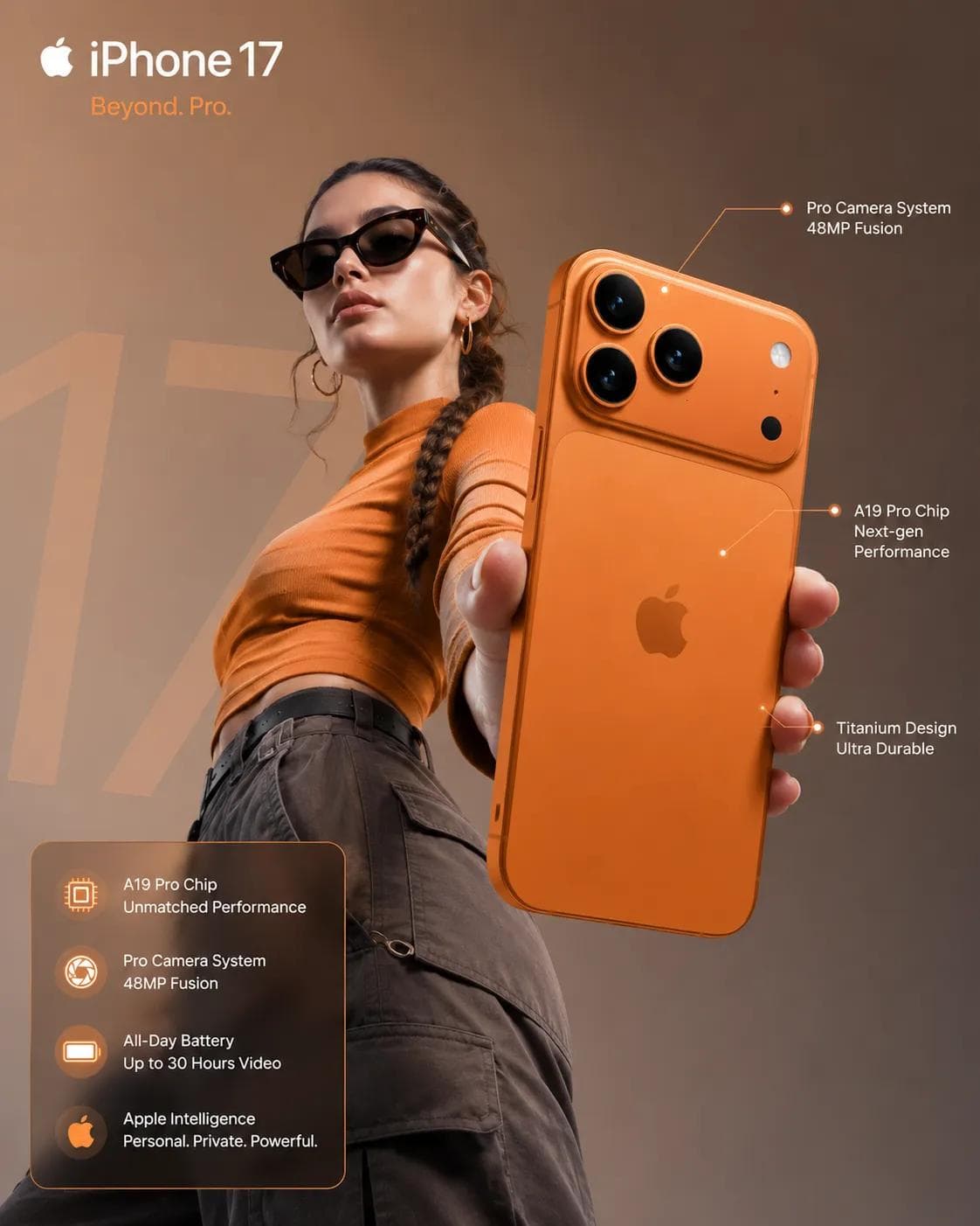 Ultra-realistic premium smartphone advertisement, featuring