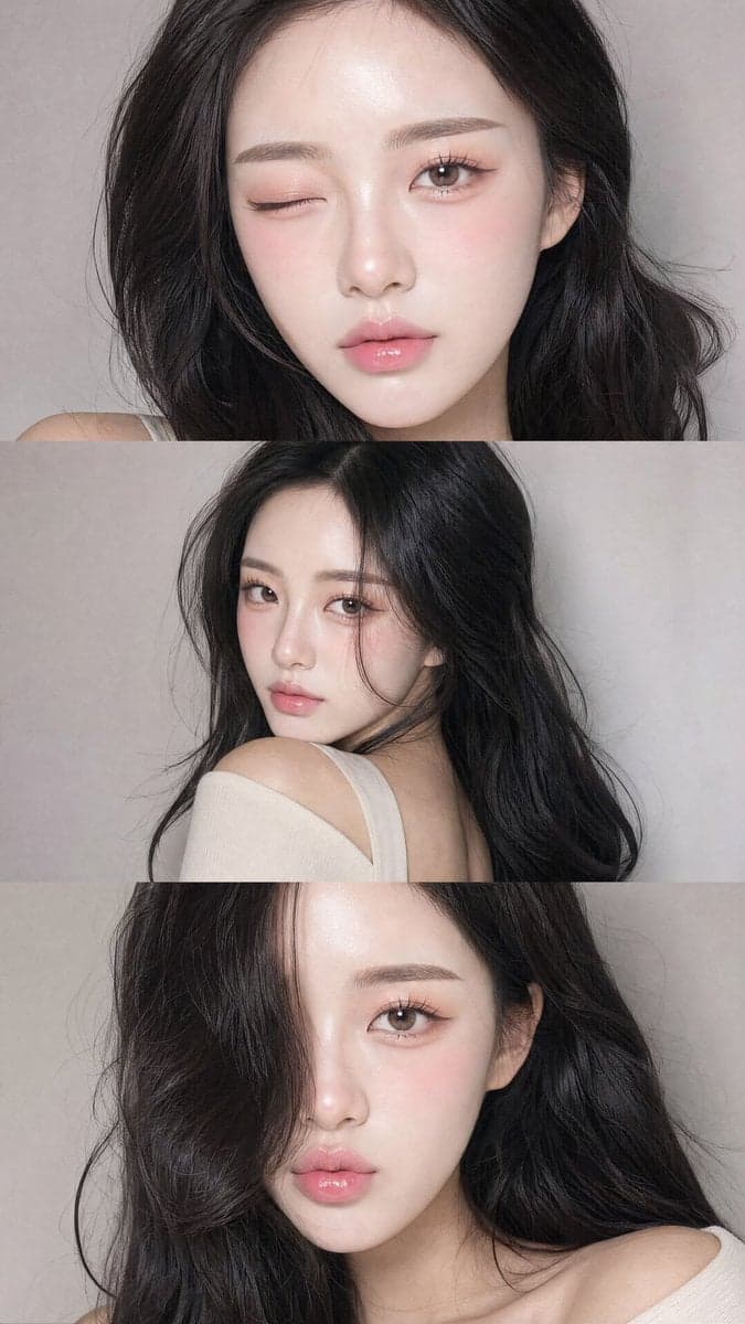 A vertical collage of three YZK photos. Using the uploaded s