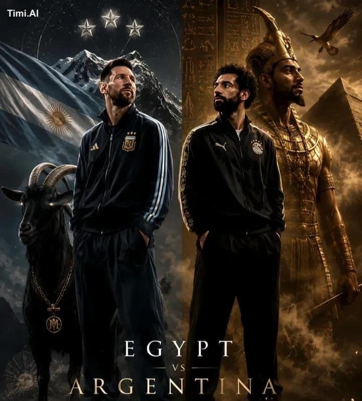 Epic cinematic split-composition poster of Lionel Messi repr
