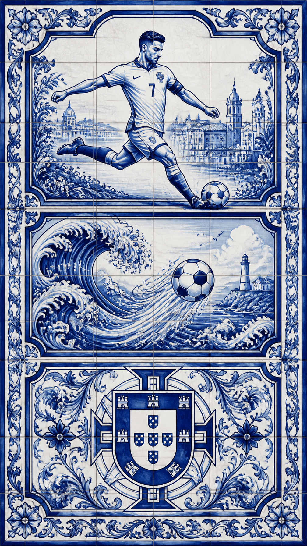 Portugal – Azulejo Tile Illustration Style
Vertical 9:16 col