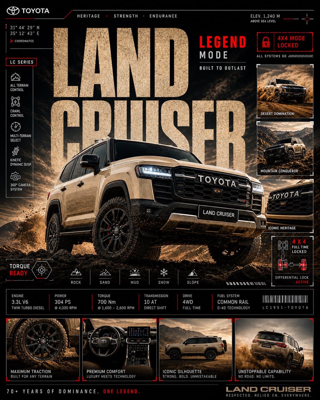 [BRAND = TOYOTA]
[MODEL = LAND CRUISER]
[COLOR = SAND BEIGE 