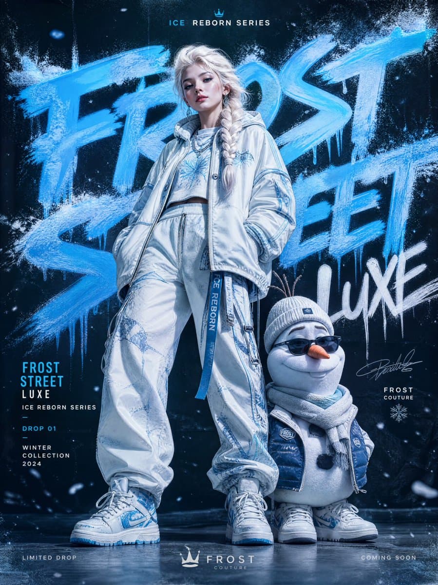 URBAN GRAFFITI FASHION CAMPAIGN — ELSA & OLAF EDITION IMAGE 
