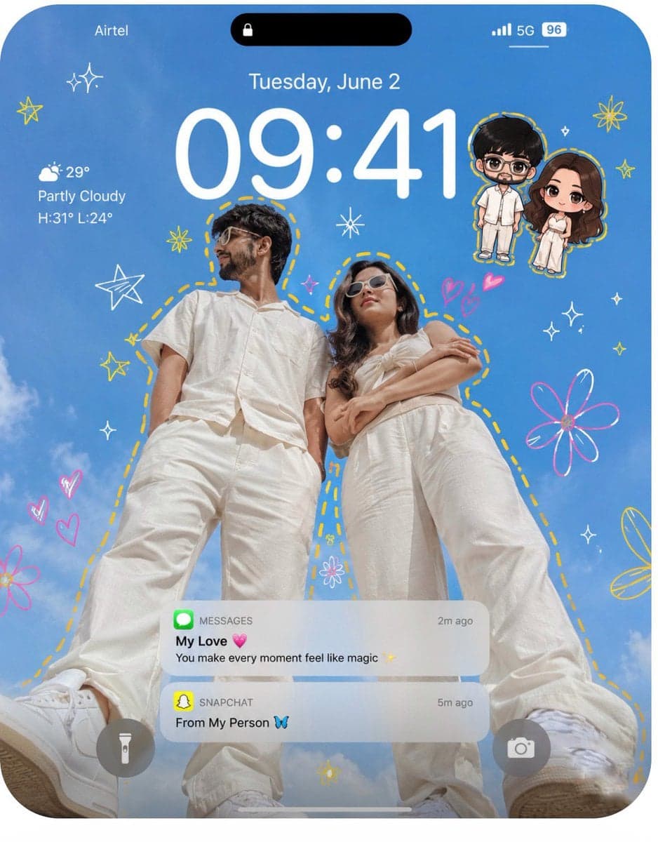 Create an ultra-realistic iPhone lockscreen wallpaper.
Trans