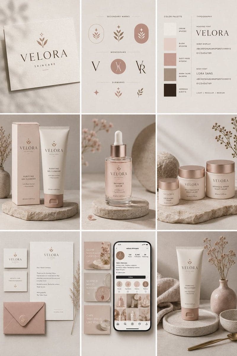 Create a complete brand identity presentation for an origina