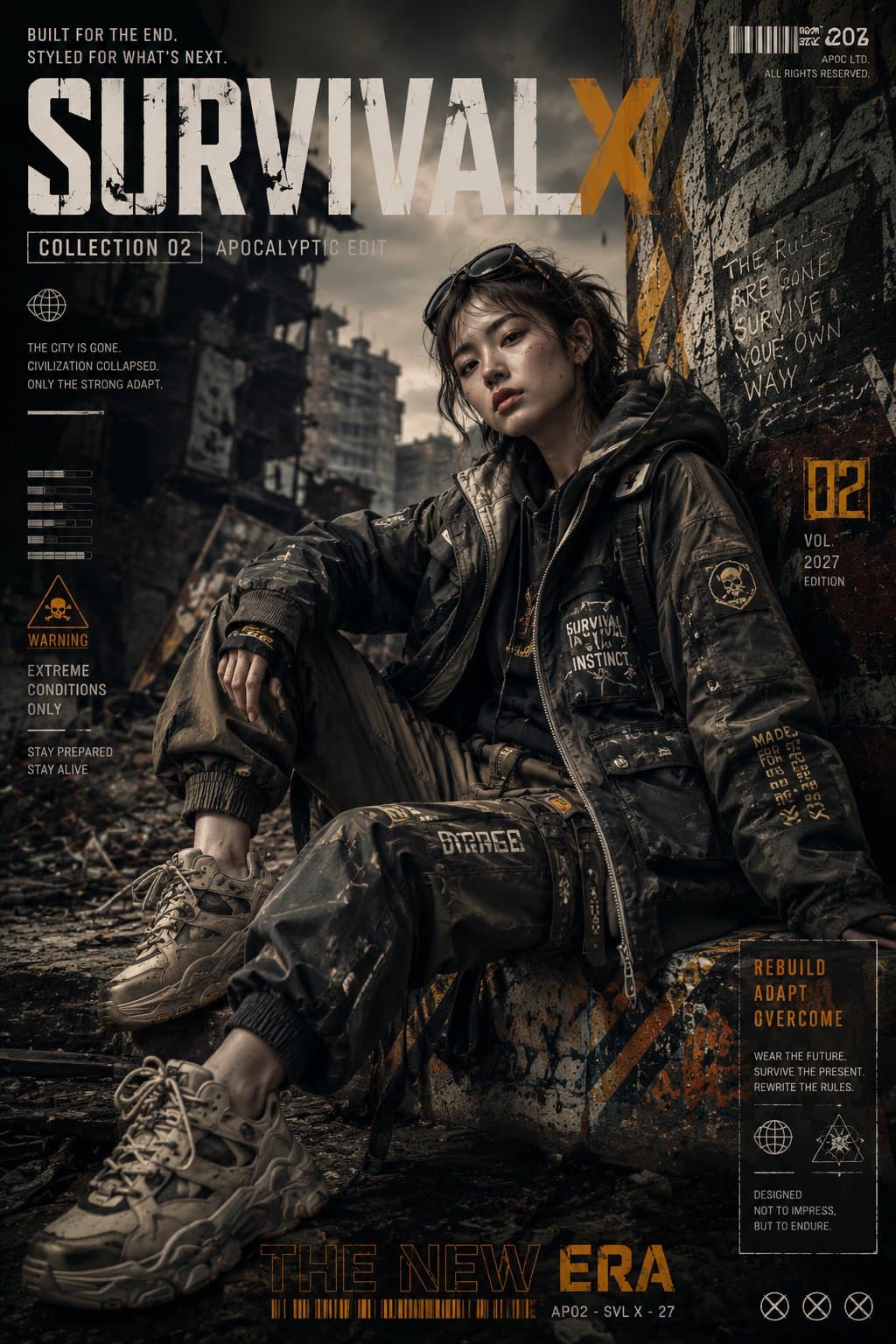A contemporary editorial fashion poster inspired by the Post