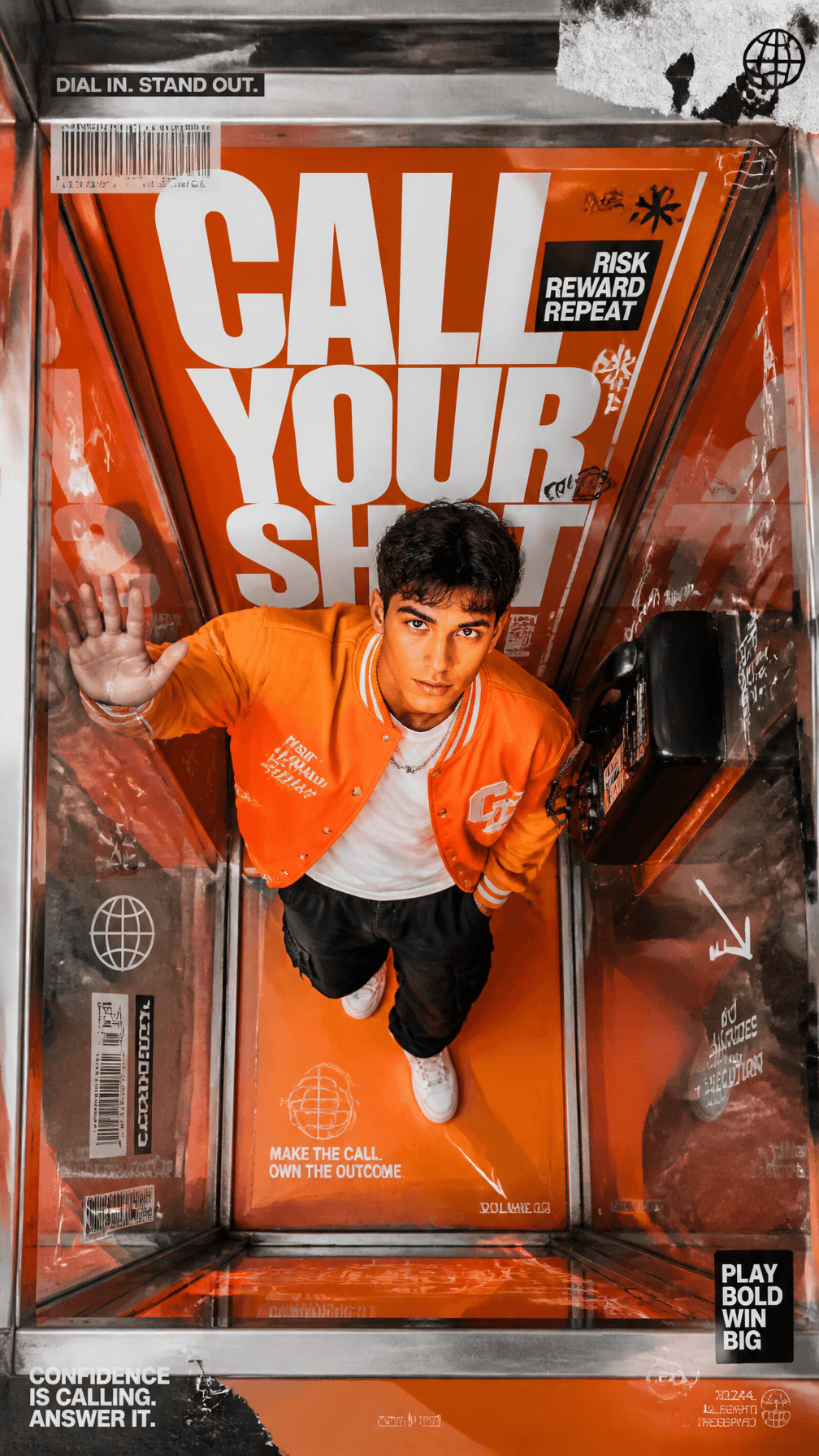 A premium 9:16 streetwear editorial advertising poster.Main