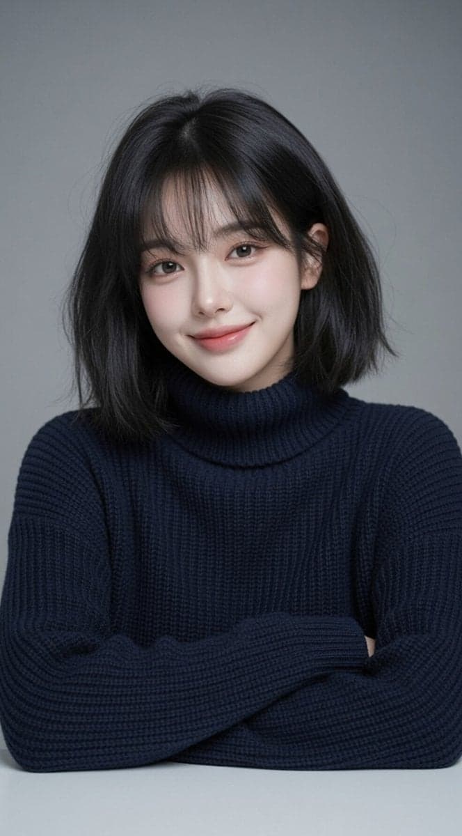A high-quality studio portrait of a beautiful young East Asi
