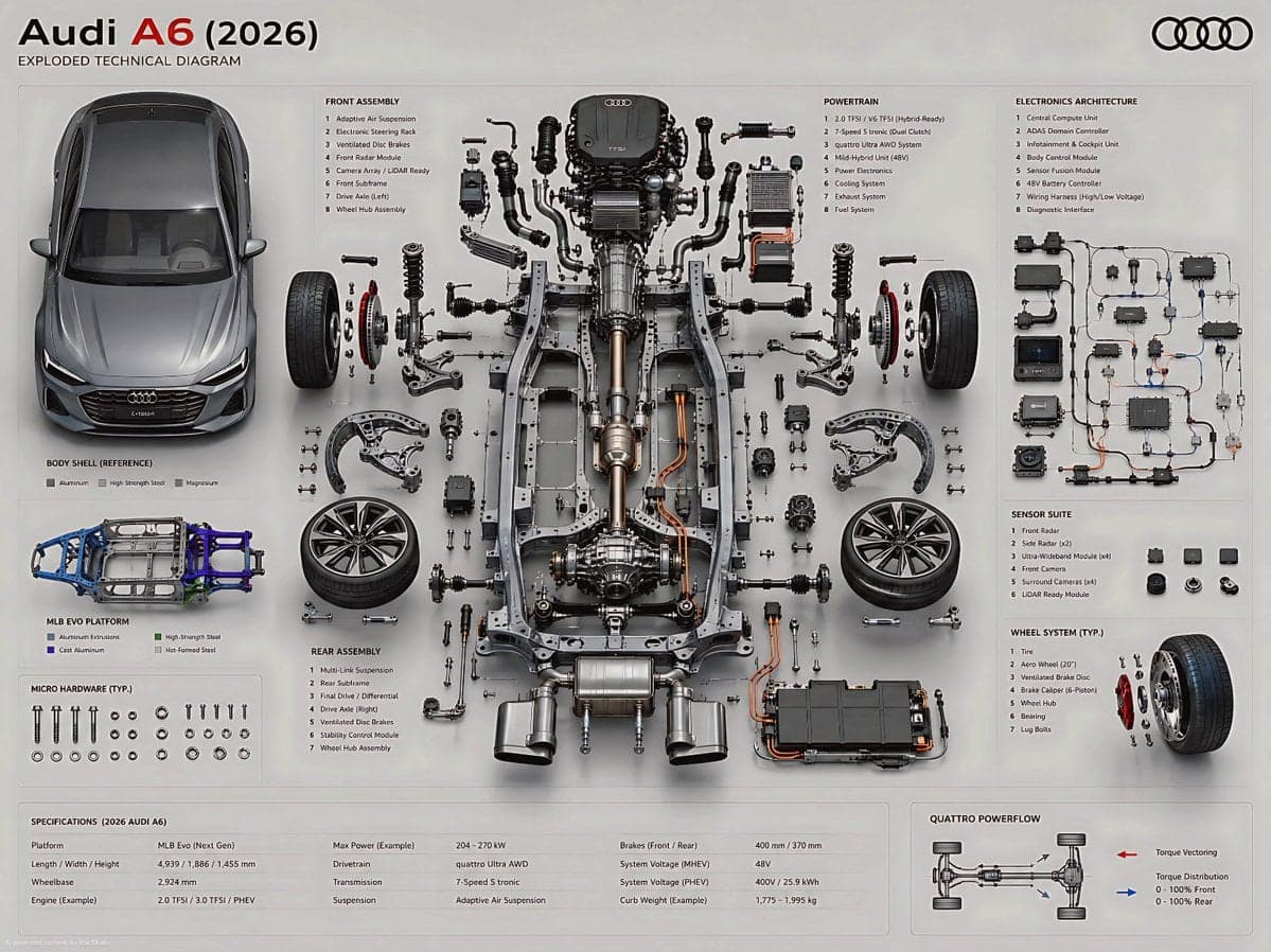 Create an ultra-high fidelity exploded technical diagram of 