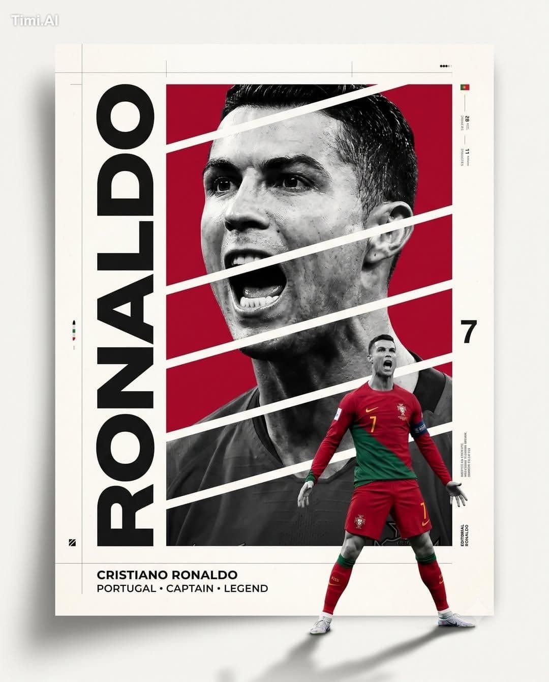 Create a premium modern sports poster featuring Cristiano Ro