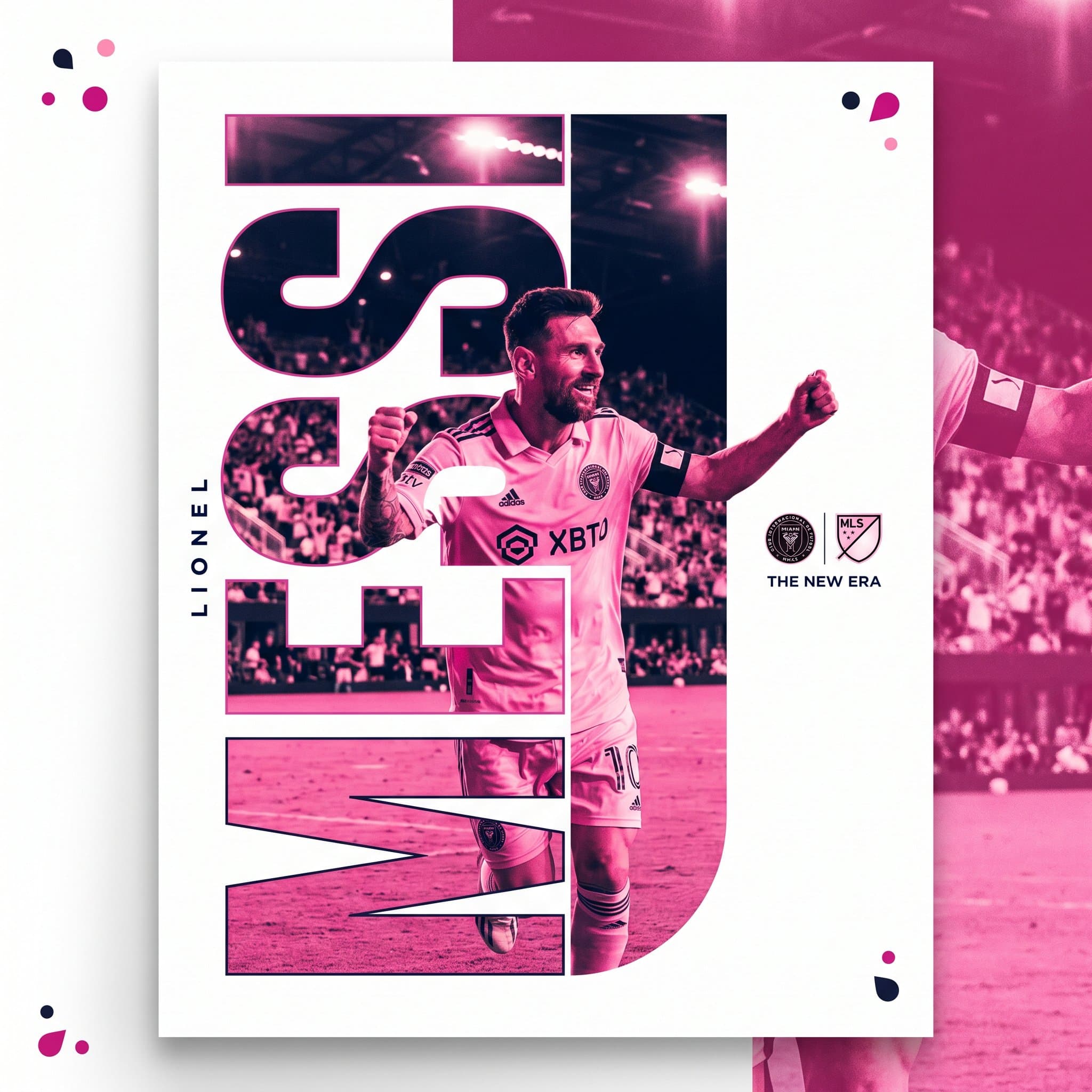 Sports poster design, fictional male soccer player with shor