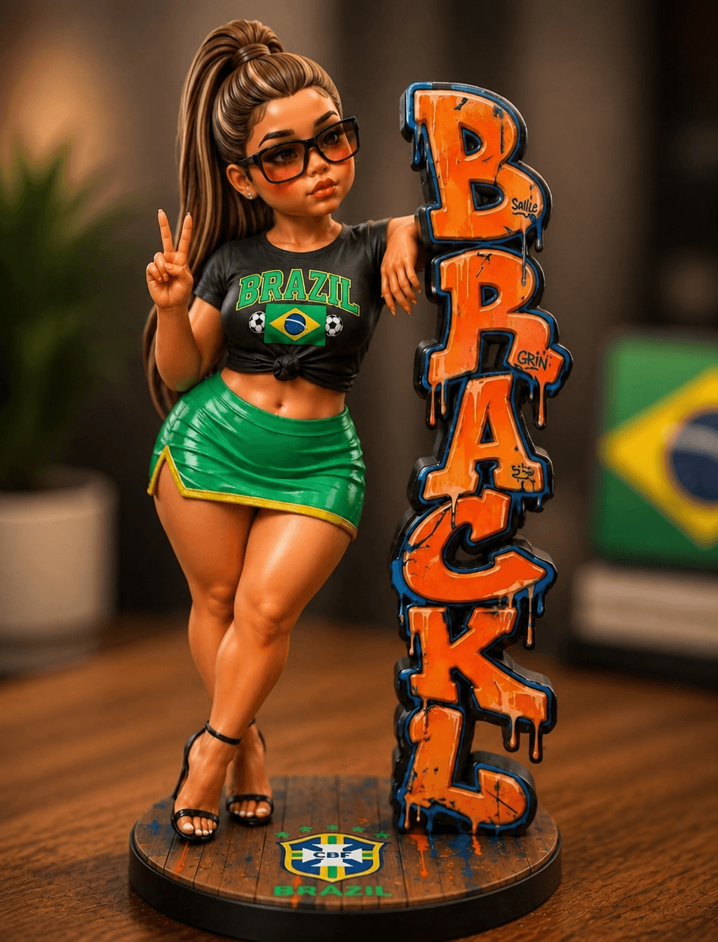 A highly detailed, stylized vinyl collectible figurine of a