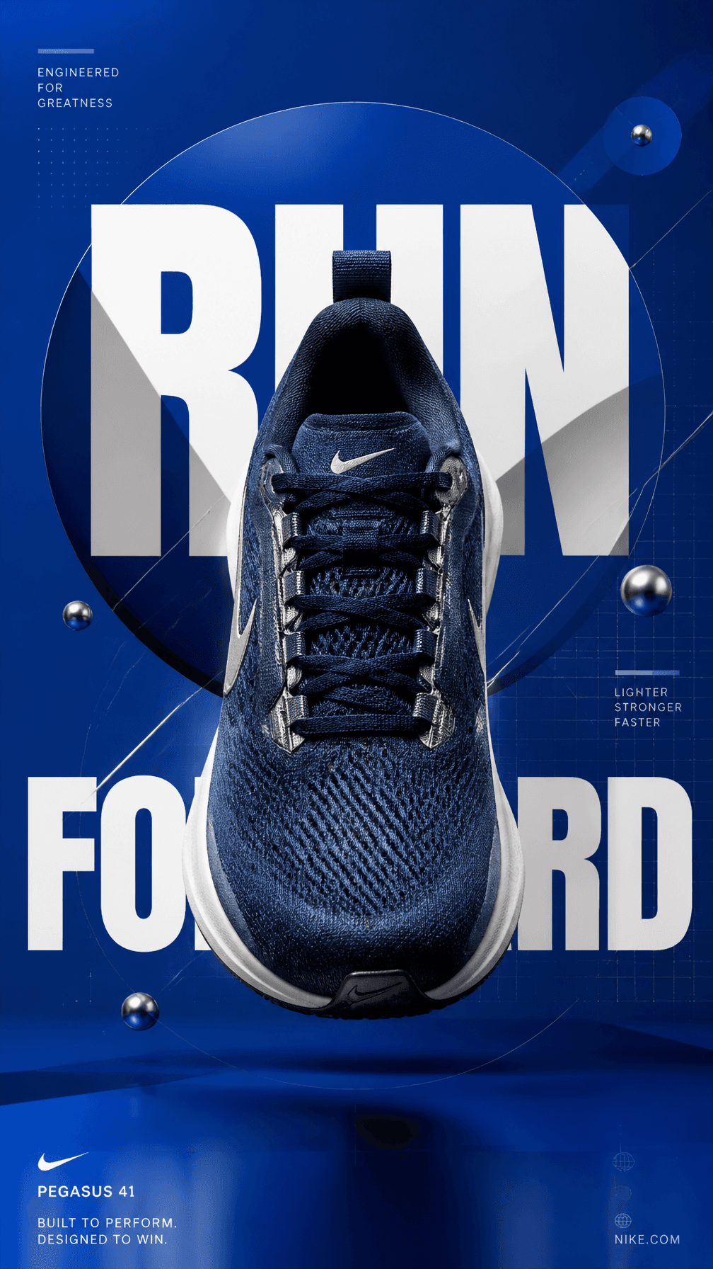 A premium commercial advertising poster for a luxury sneaker