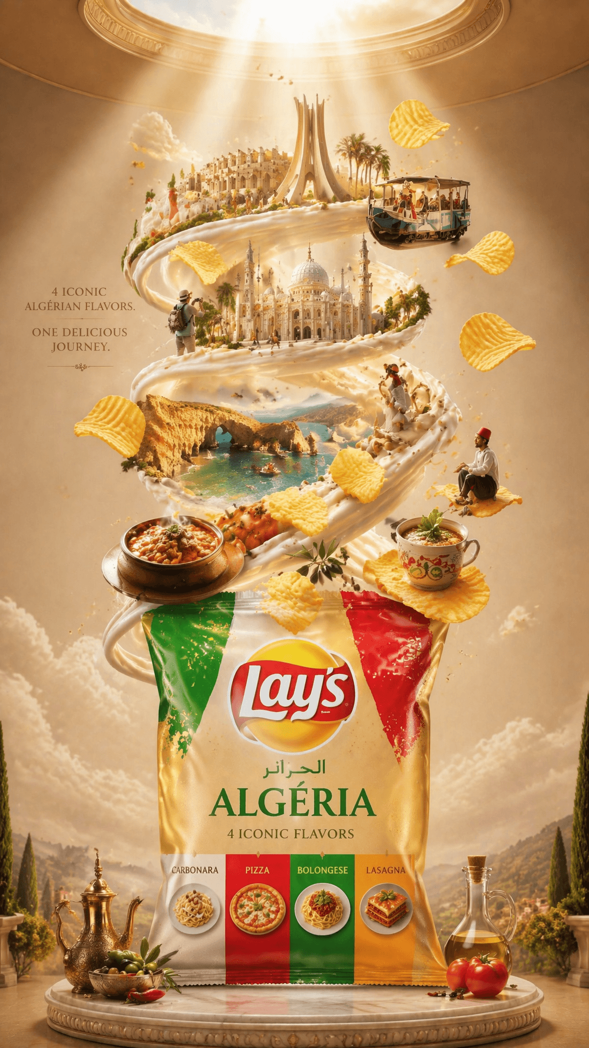 Ultra-detailed premium travel-food advertisement poster for 