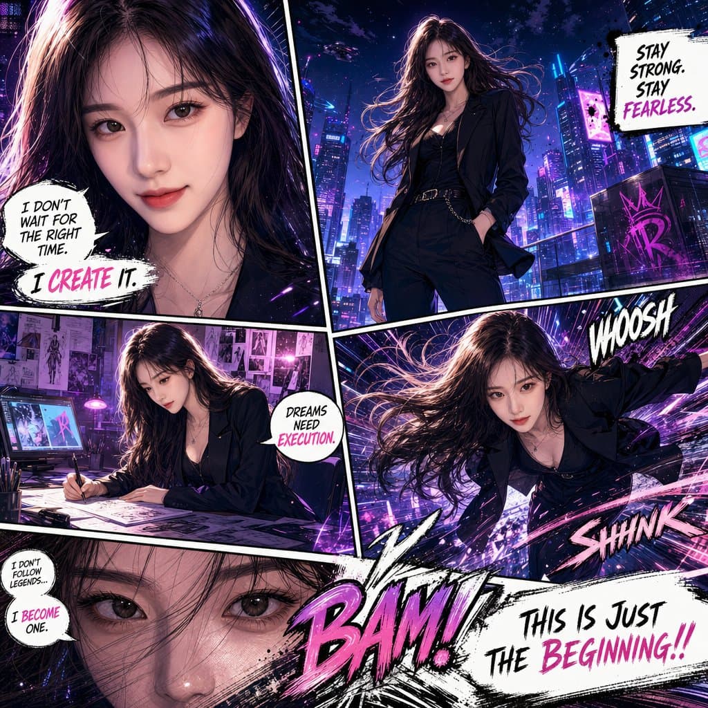 Create a full-page ultra-detailed colored manga illustration