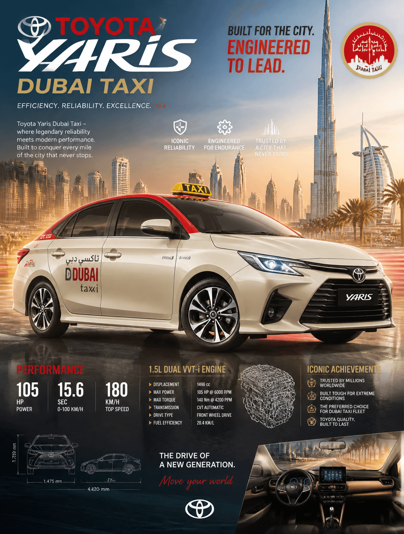 Create an epic premium automotive poster of
Toyota Yaris -
