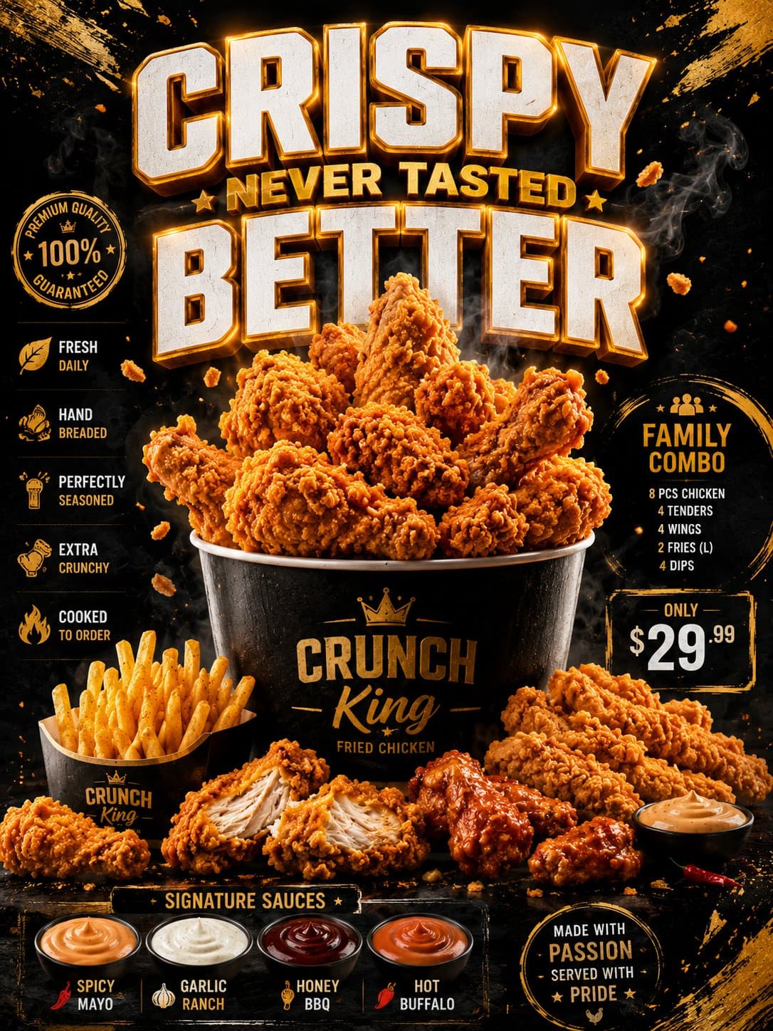 Create an ultra-premium pizza menu advertisement poster, ver