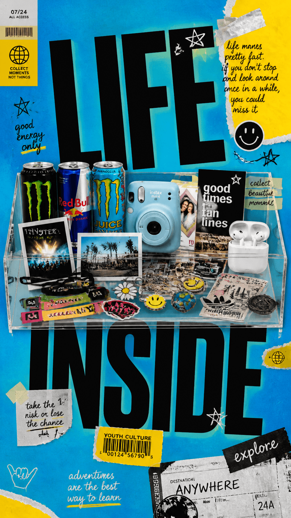 A premium 9:16 youth-culture lifestyle advertising poster.Ma