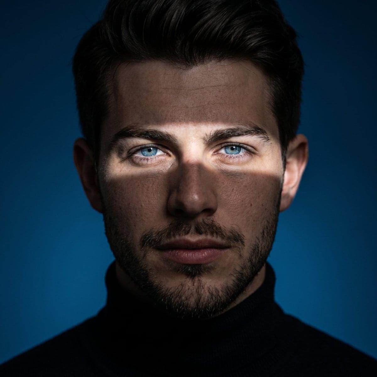 Ultra-realistic cinematic studio portrait, close-up headshot
