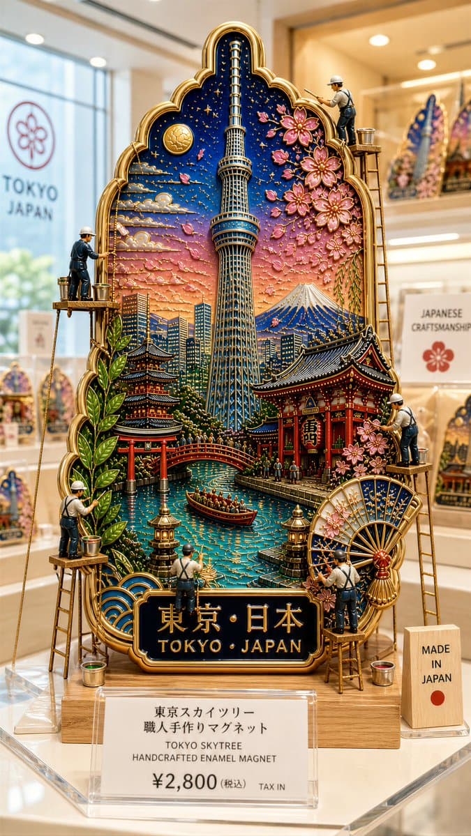 Ultra-premium cloisonné enamel collectible fridge magnet dis