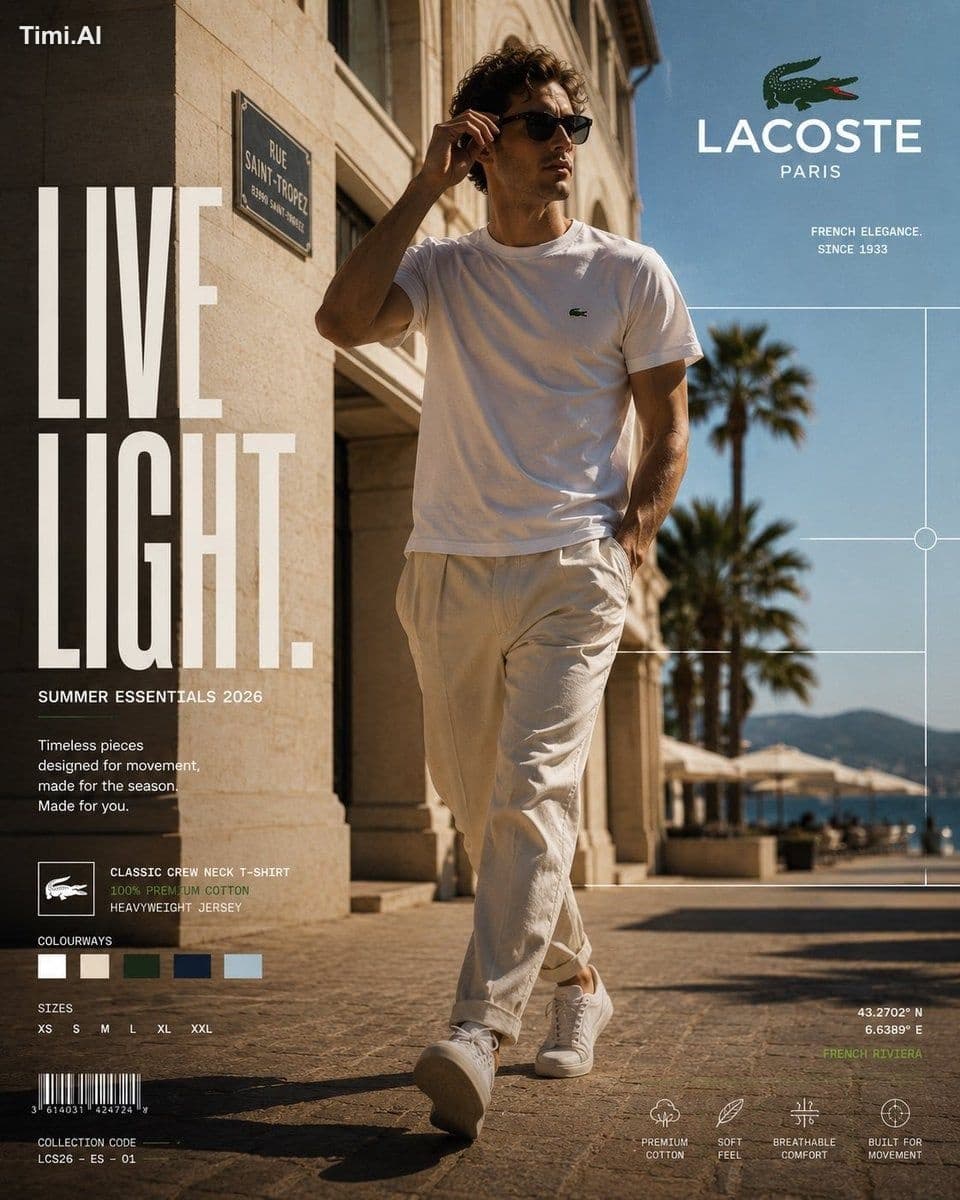 PROJECT:
LACOSTE® SUMMER ESSENTIALS 2026
FORMAT:
4:5 vertic