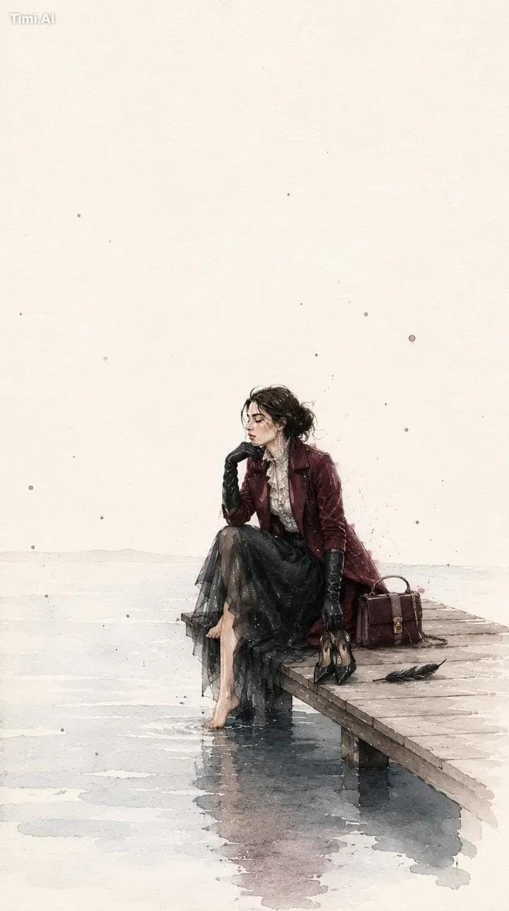 Paint a quiet fashion diary moment on handmade watercolor [