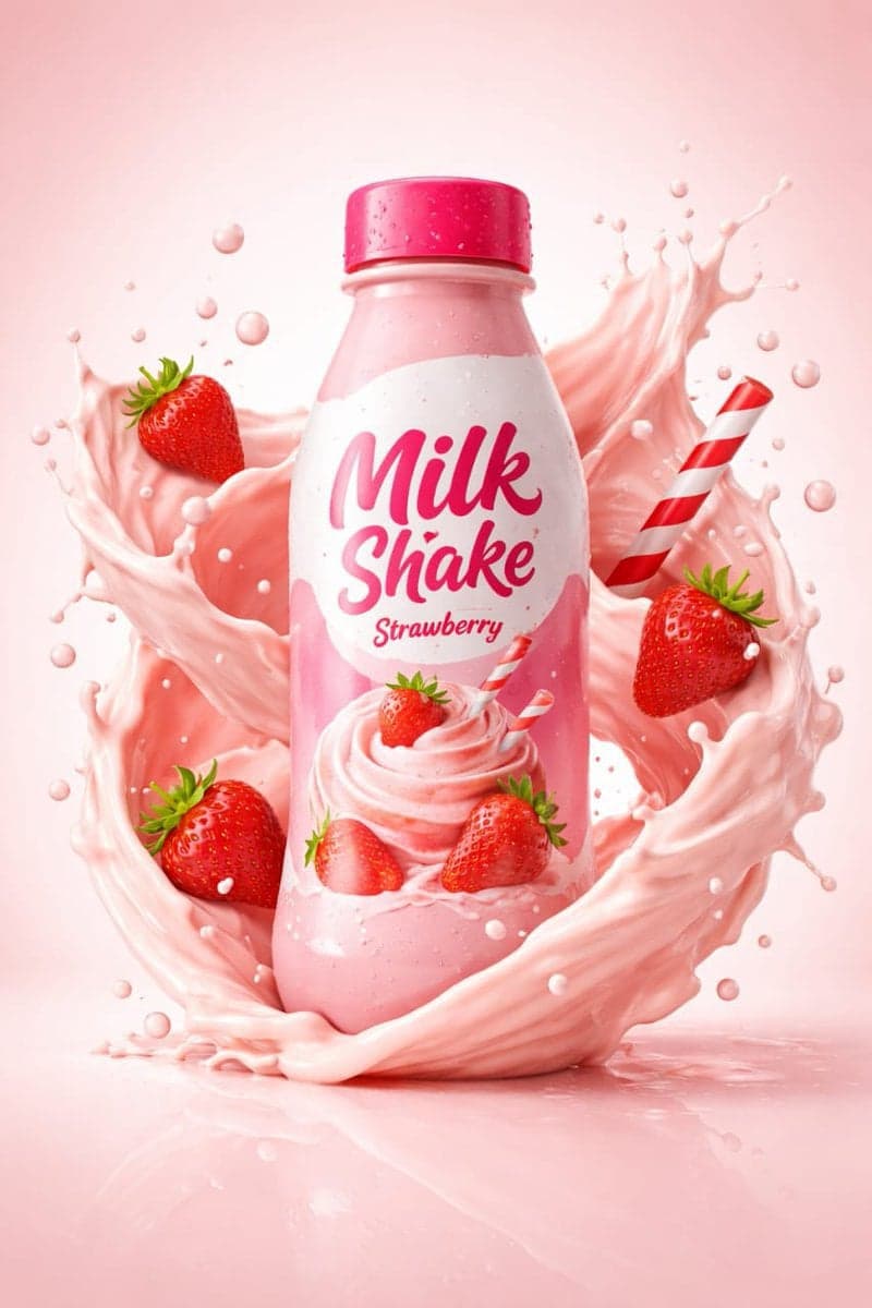 Professional studio product photography of a [Milk Shake Bot