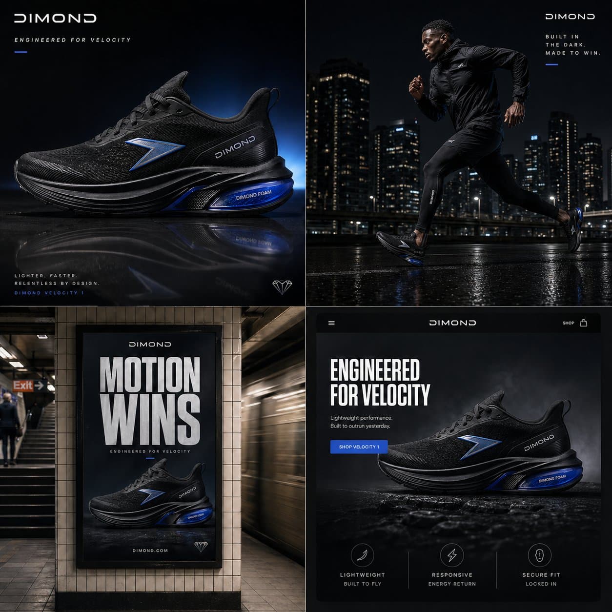 Create a premium ecommerce campaign board for a fictional pe