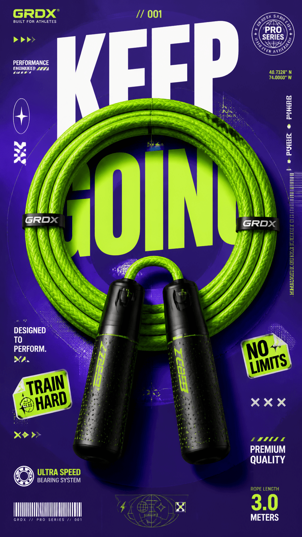A premium 9:16 sports accessories advertising poster.Central