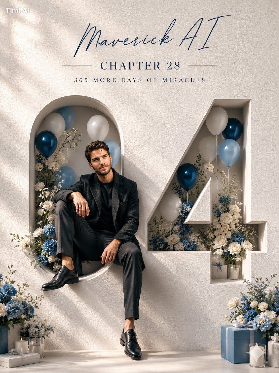 Professional luxury birthday poster, in a 3:4 ratio. The ent