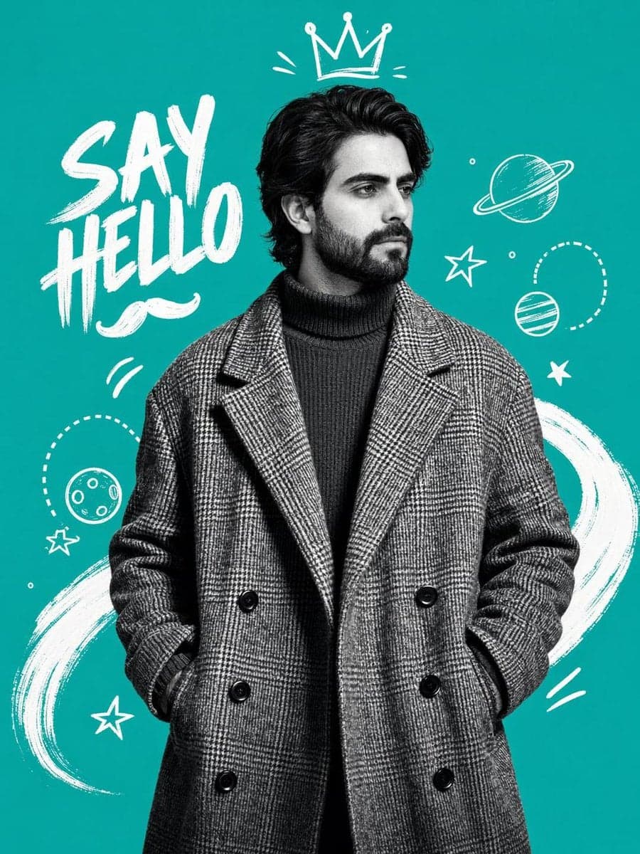 Create a trendy 3:4 vertical fashion poster using the upload