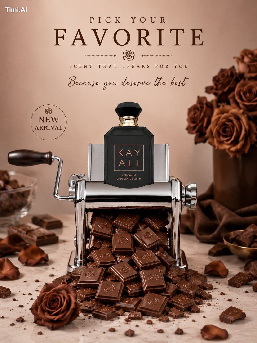 Create an ultra-realistic premium luxury commercial fragranc