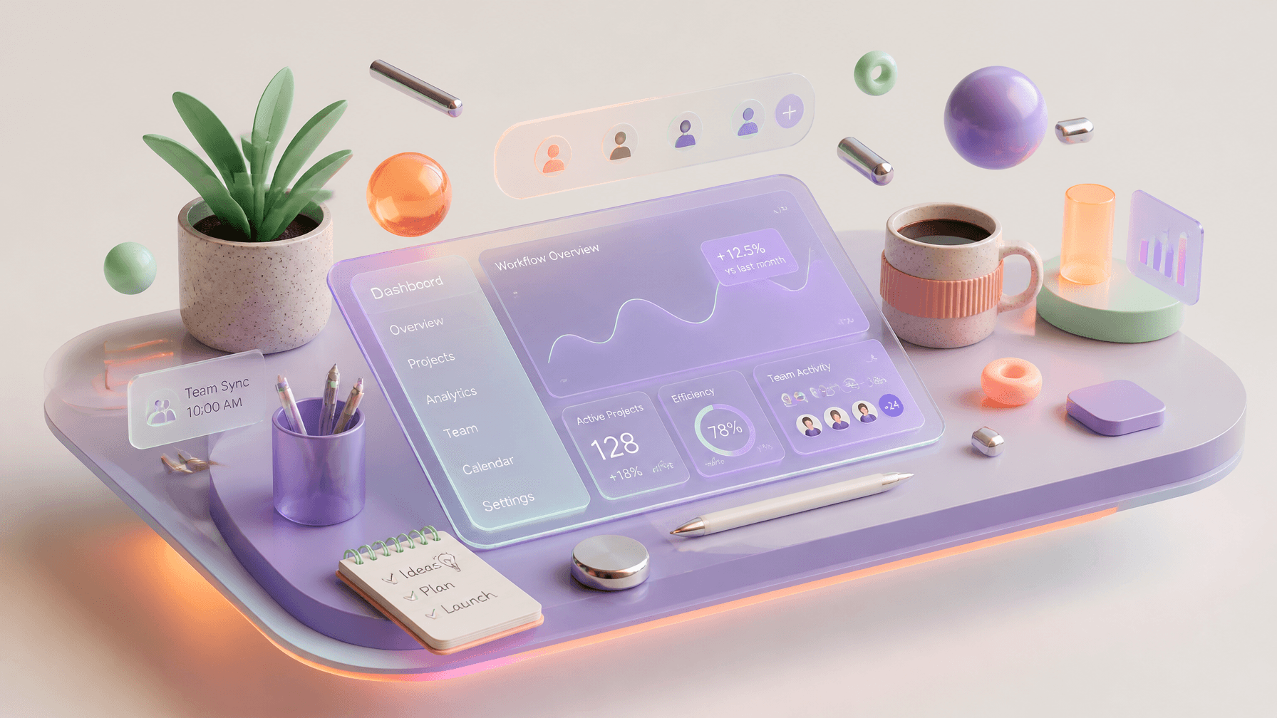 A cutting-edge commercial 3D isometric illustration of a mod