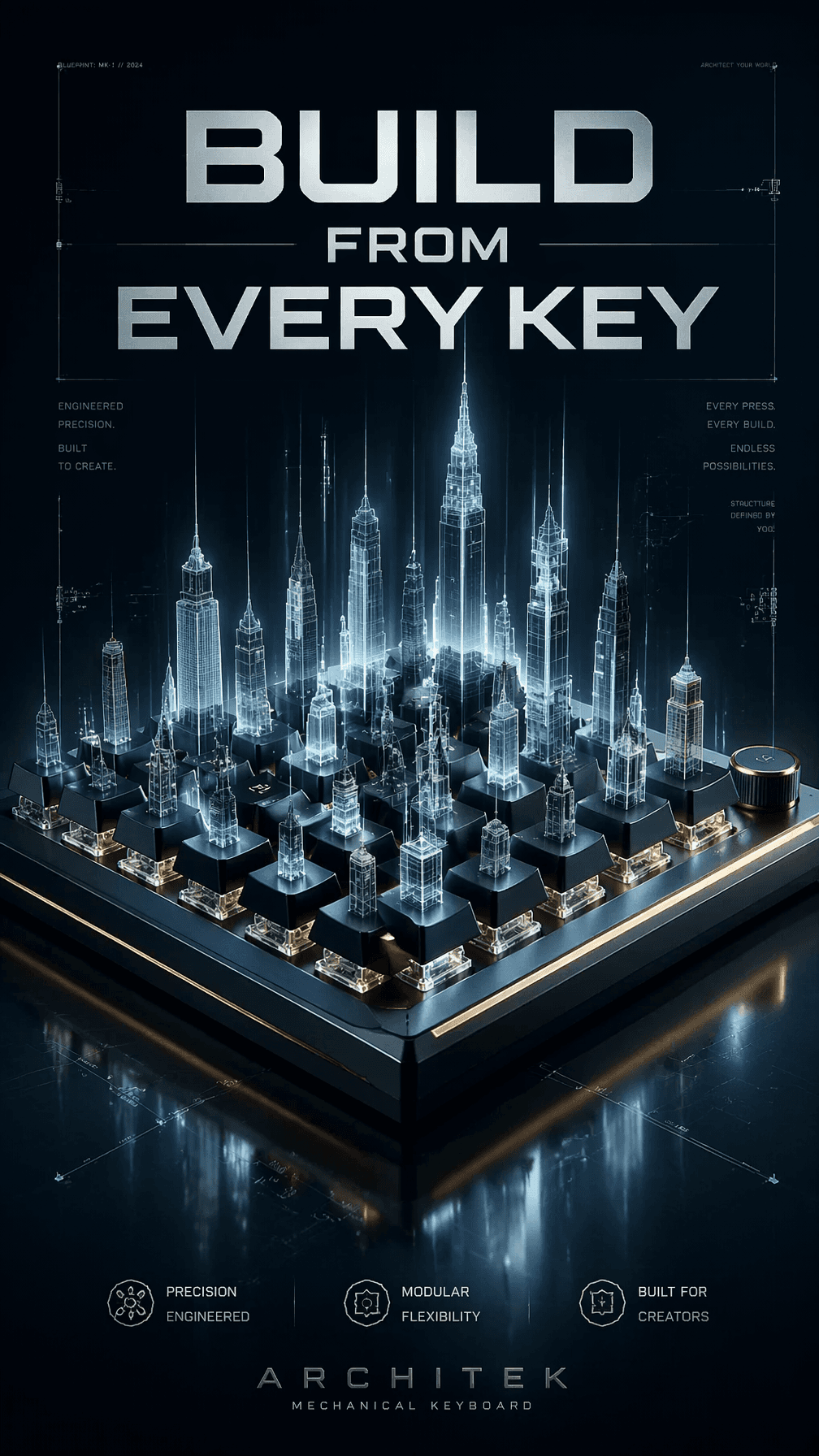 A premium 9:16 technology advertising poster.Main Subject:A 