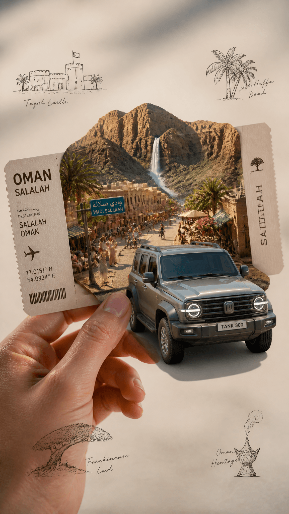 Create an ultra-photorealistic luxury travel-art masterpiece